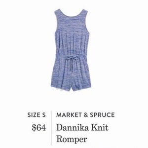 Market & Spruce "Dannika" knit romper, v-back